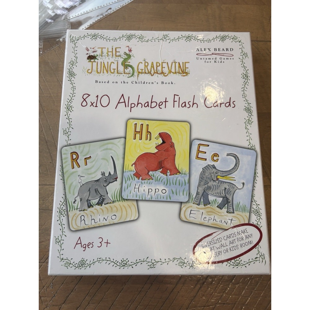 Alex Beard Alphabet Animal Flash Cards Decor Large Playroom Art